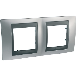 Slika Okvir 4M MODE H71 dvostruki sjajno hrom/grafit Unica Top Schneider