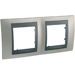 Slika Okvir 4M MODE H71 dvostruki mat nikl/grafit Unica Top Schneider