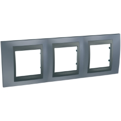Slika Okvir 6M MODE H71 trostruki metal siva/grafit Unica Top Schneider